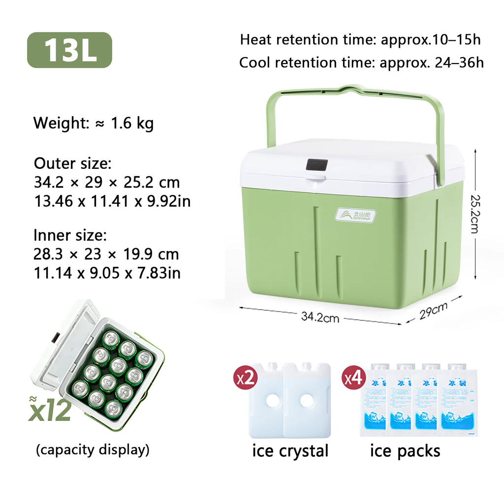 BISINNA Portable Ice Box Large Capacity Outdoor Travel Car Fridge with Temperature Display Camping Fishing Beach Cooler Box