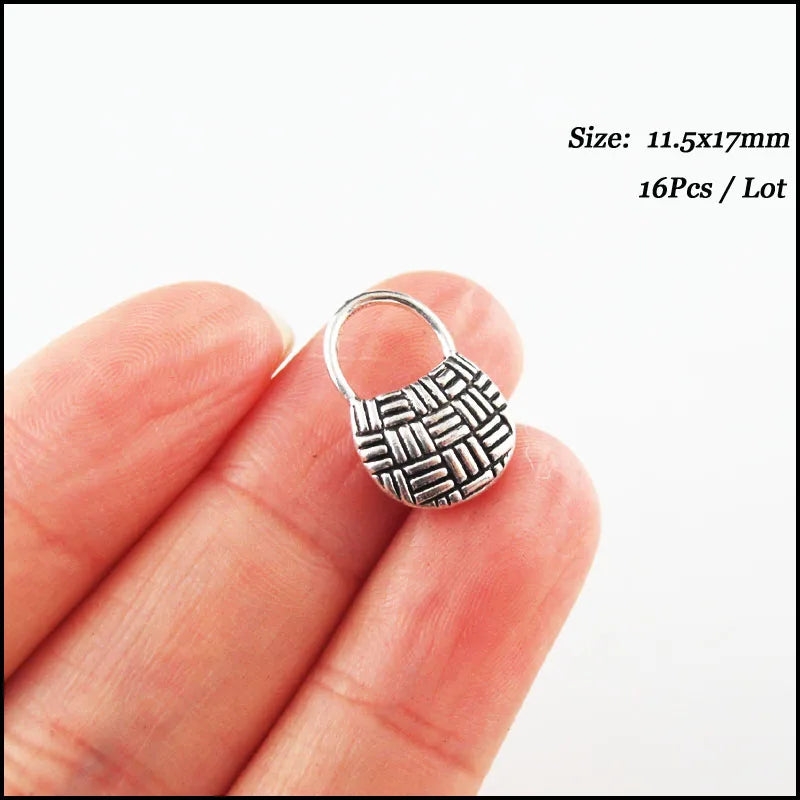 Fashion New Lady Handbag Valise Charms Tibetan Silver Plated Pendants For Gifts Jewelry