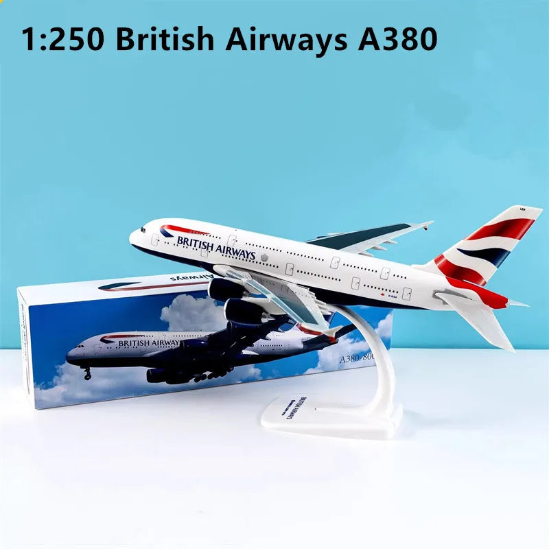 1:250 Model Singapore A380/Emirates Wildlife/Miracle/UAE Museum/Qantas/Aircraft Assembly Plane Airplanes Collection Display