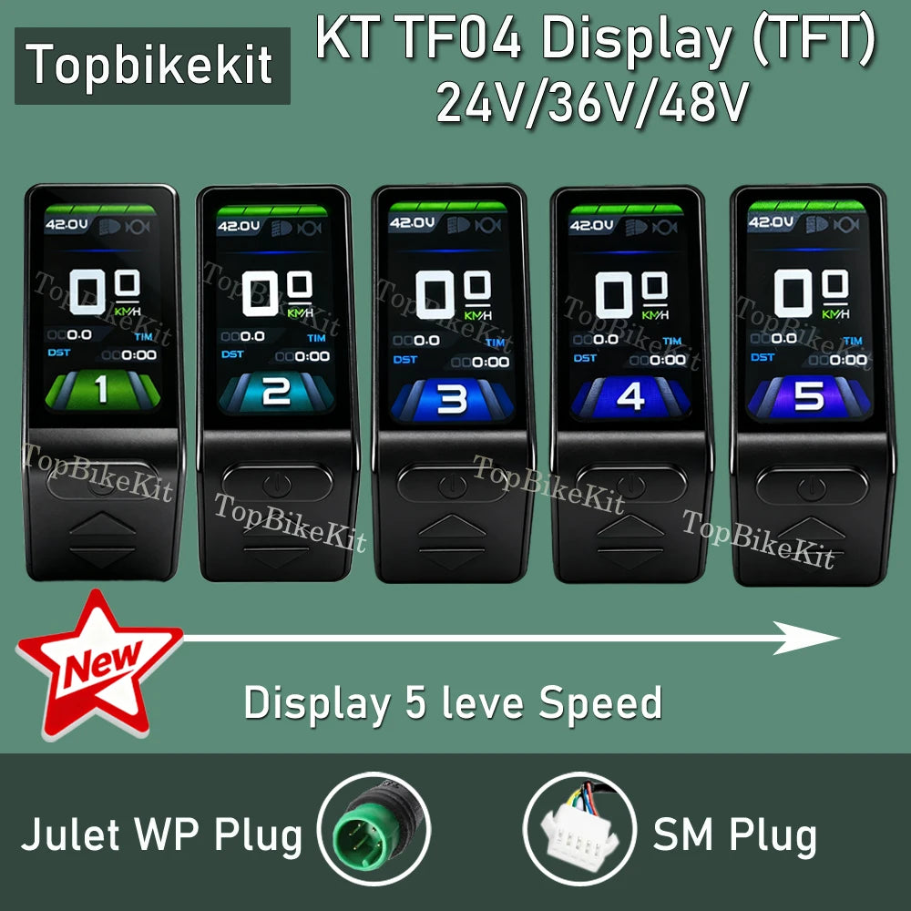 25New TFT KT TF04 Display Colorful LCD Display Meter 24V/36V/48V KT LCD Mini Display Screen for EBike KT Controller