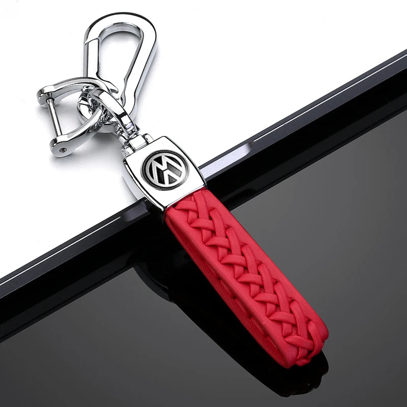 Cup Holders New Metal Hand Braided Rope Car Keychain Holder For VW Volkswagen Polo Golf 5 6 7 Passat Jetta Tiguan CC Scirocco St