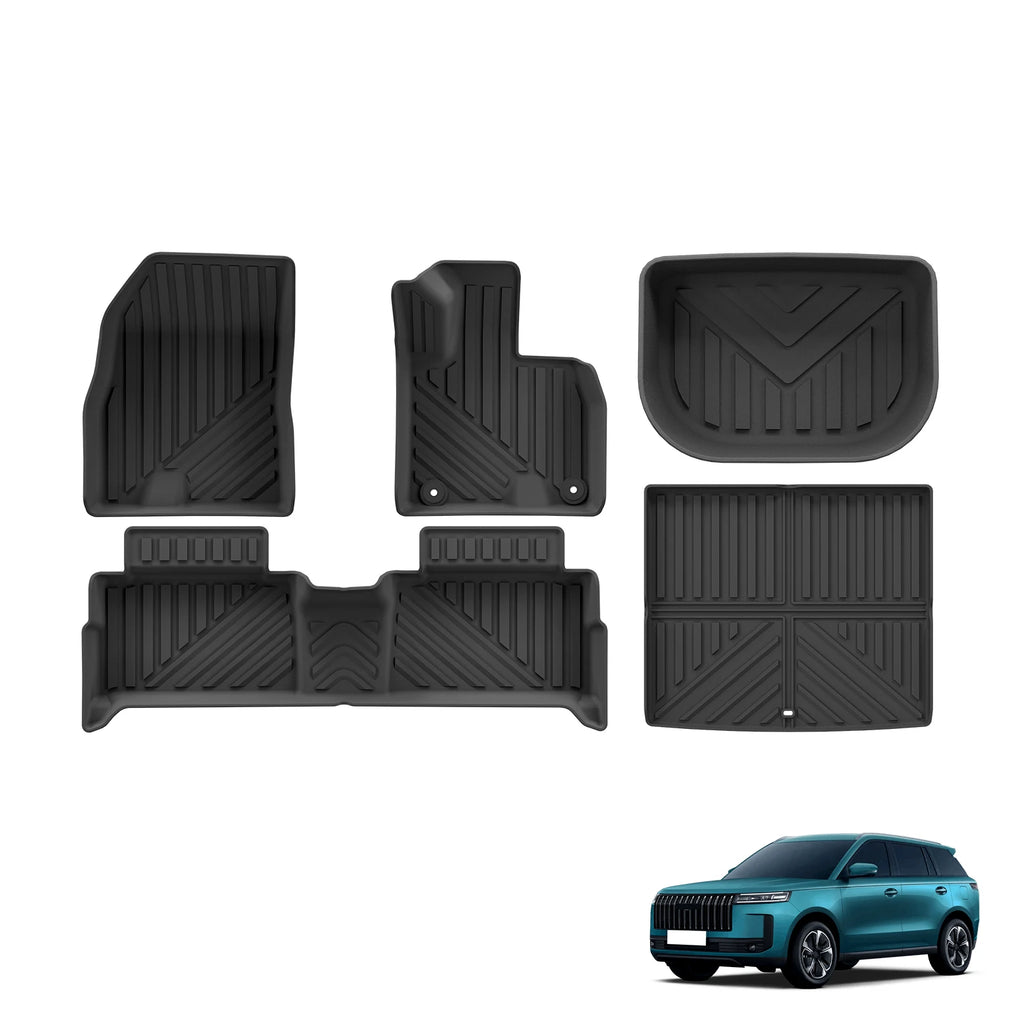 Smabee Right Drive for Chery Jaecoo J5/E5 EV Version RHD 2025 2026 Car Floor Mats Cargo Liner Trunk Pad TPE Accessories Black