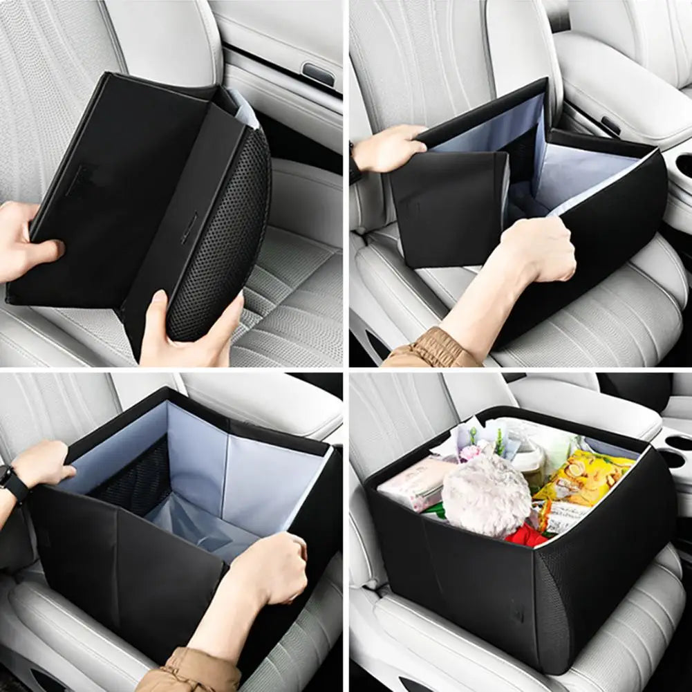 Capacity Storage Container Foldable Storage Box Foldable Car Seat Storage Box 2-in-1 Lumbar Support Cushion Canvas for Snacks