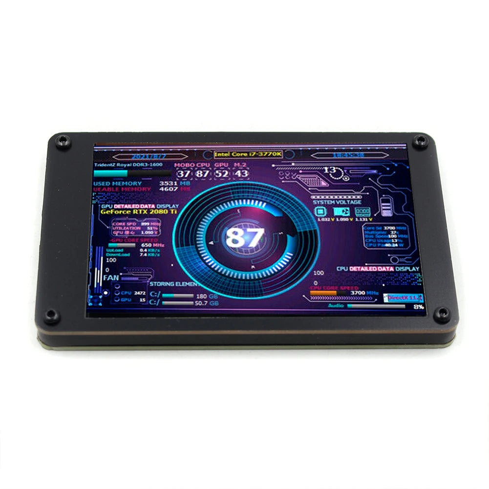 Dual USB Secondary Display 3.5 Inch IPS DIY Computer Temperature Monitoring CPU GPU RAM HDD Acrylic for Mini ITX Case AIDA64