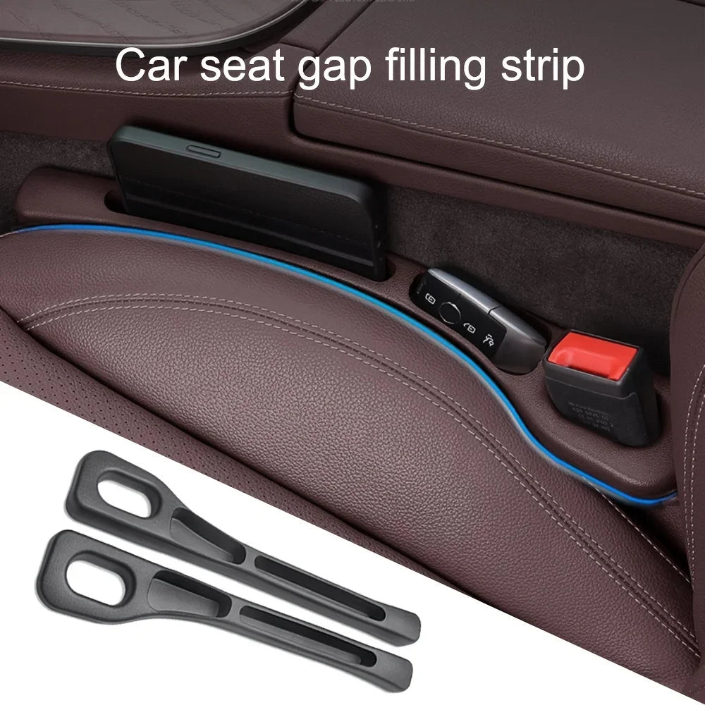 2Pcs Car Seat Gap Filler Organizer, PU Waterproof Seat Gap Plug Strip with 2 Grooves Design, For Auto Interior Gap Storage