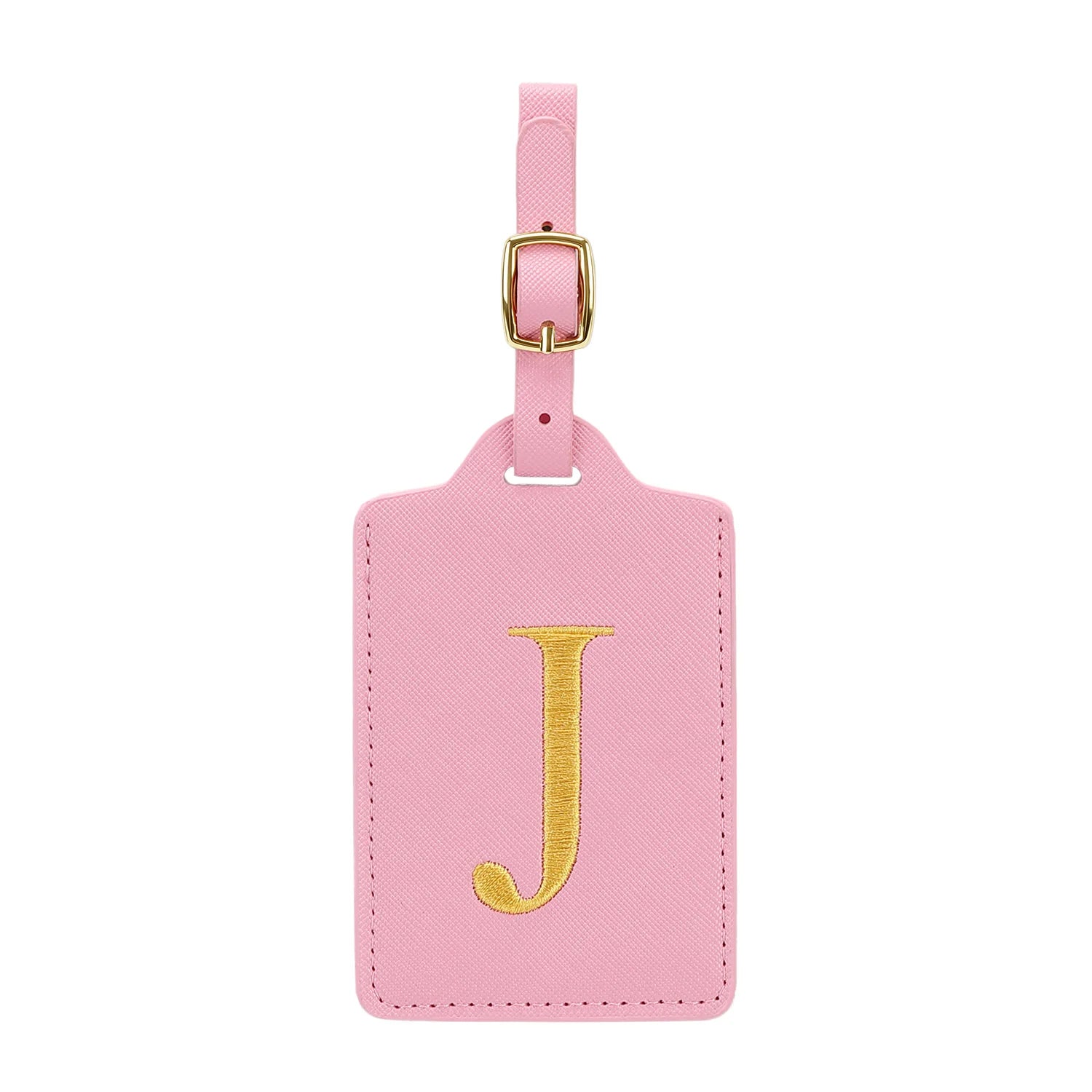 MIYIN 26 letters Luggage Tags for Suitcases PU Leather Privacy Protection Bag Tags Travel Accessories Essential, Pink
