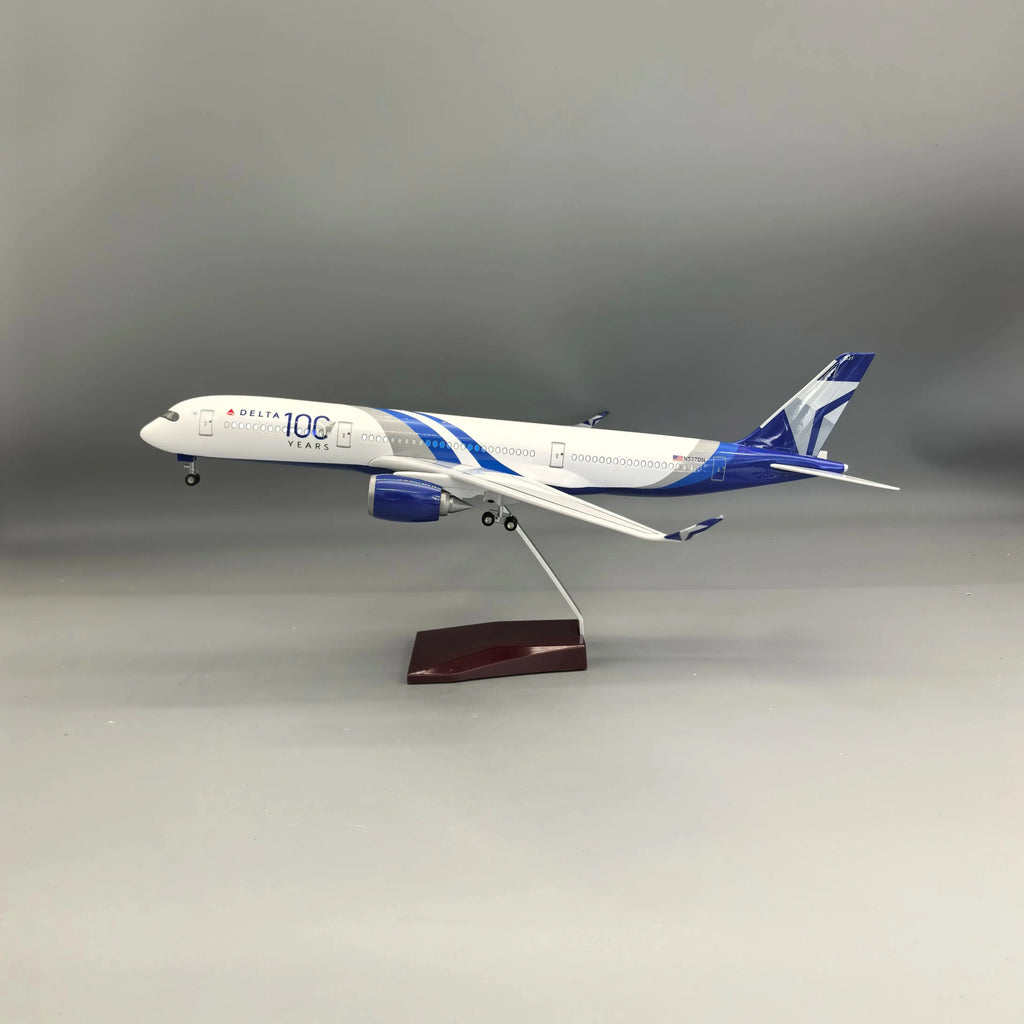 1/142 Sale Aircraft Delta A350 Airways Children Educational Toys Model With Wheels Assembled Resin Material Gift Ornament