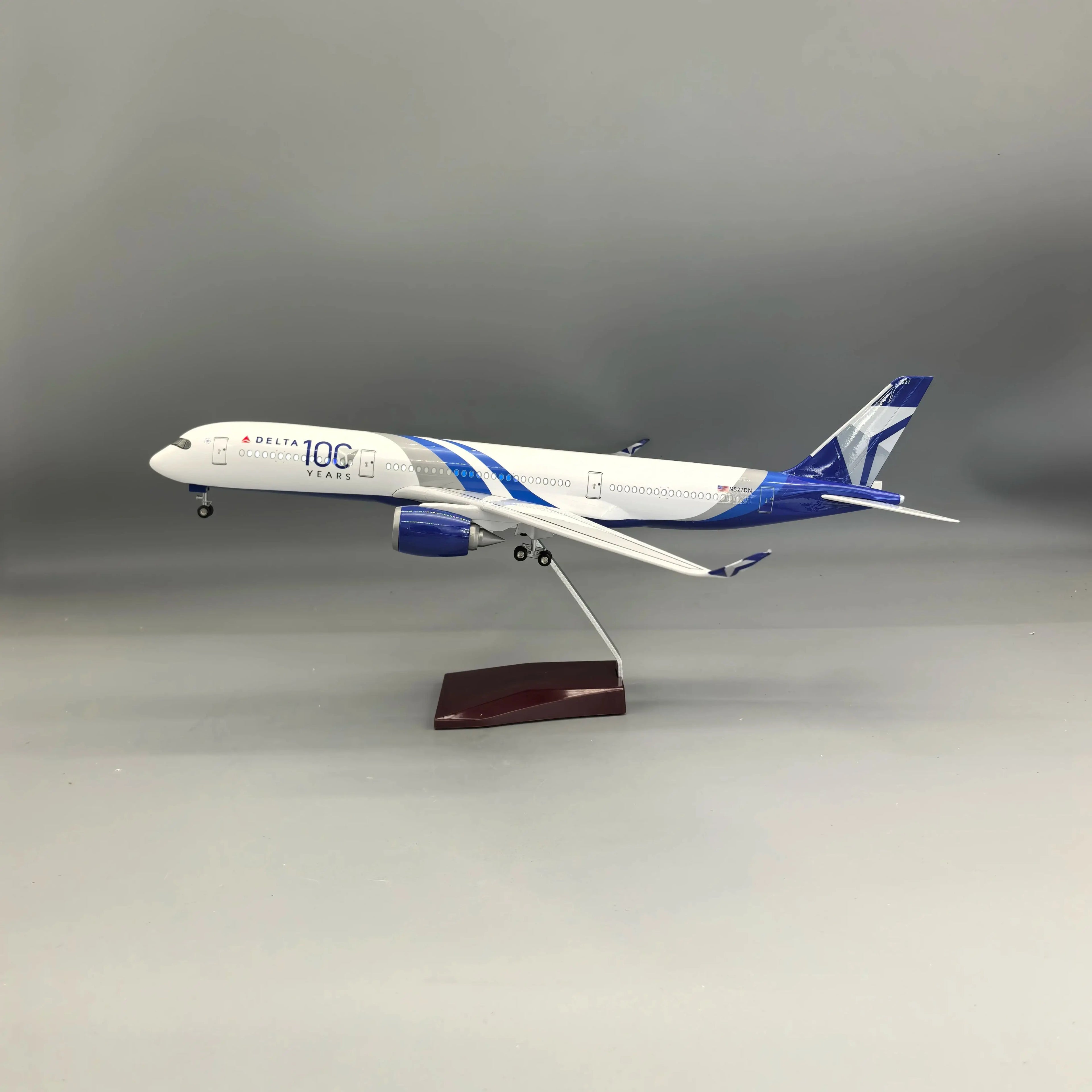 1/142 Sale Aircraft Delta A350 Airways Children Educational Toys Model With Wheels Assembled Resin Material Gift Ornament