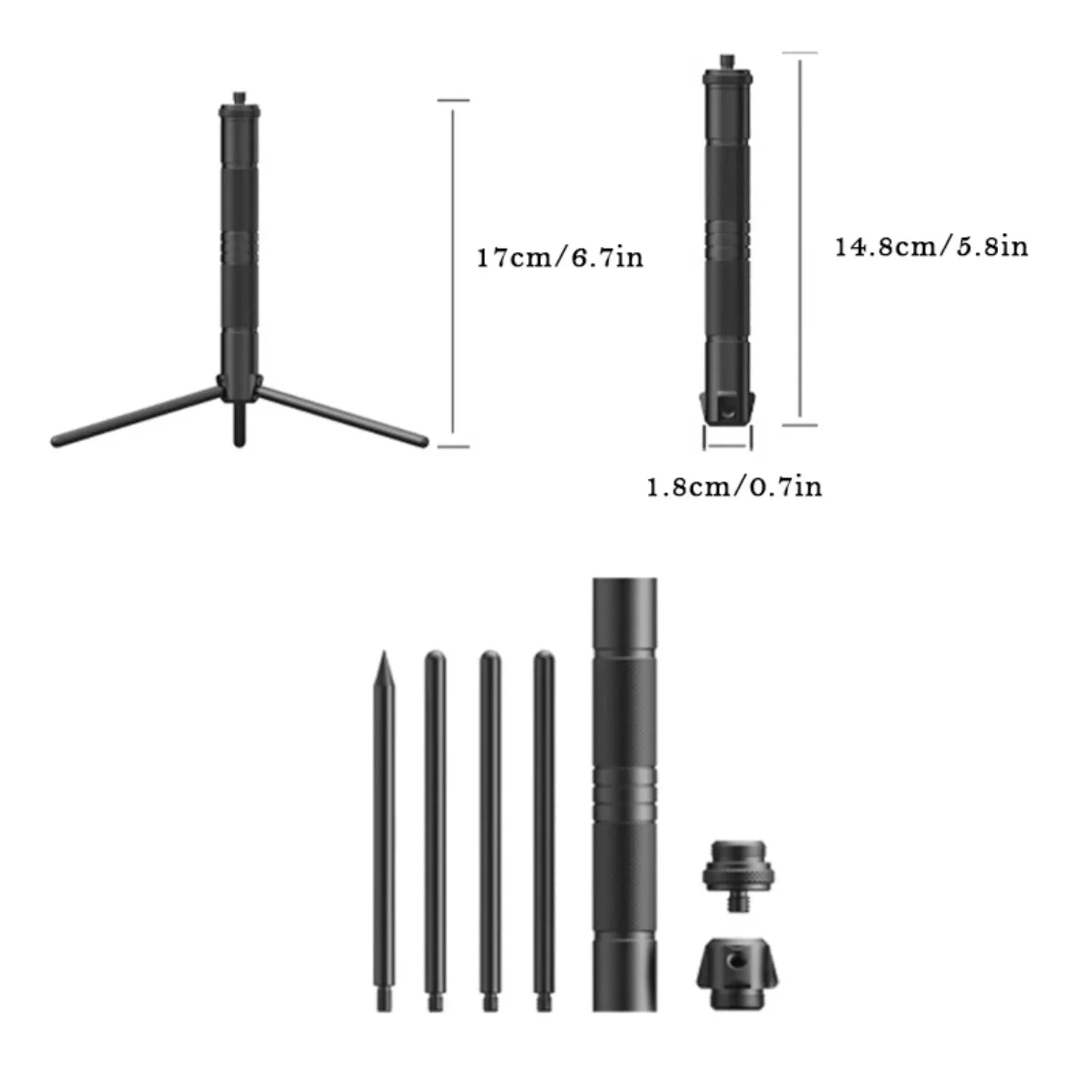 New Aluminum Lantern Stand Camping Lamp Pole Foldable Light Support Holder Lamp Bracket Camera Phone Tripod Stand For Picnic