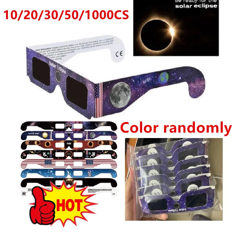 10/20/30/50/100Pcs Paper Solar Eclipse Glasses Safe For Direct Sun Viewing Observe Total Eclipses Partial Eclipse Wholesale