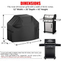 Gas Grill Cover 22-72 Inch, Waterproof Anti-UV Fade Resistant BBQ Cover, Hook-and-Loop Straps for Most Grills