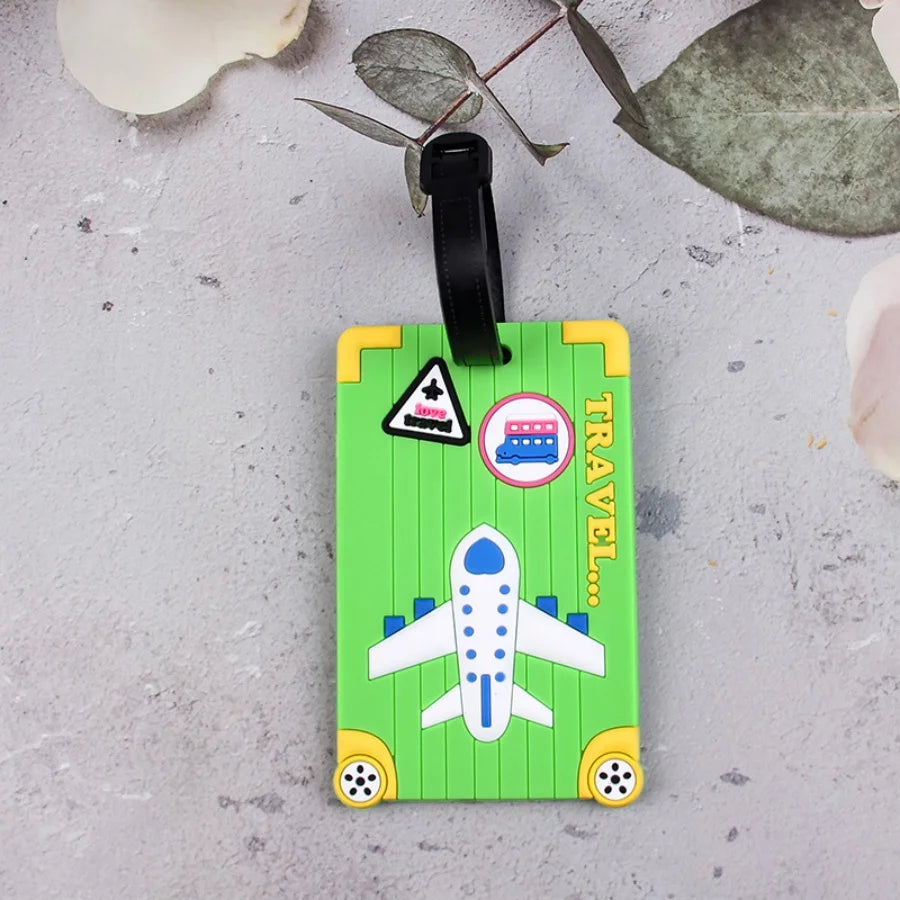 Soft PVC Luggage Tags Plane Pattern Cute Luggage Tag Creative Suitcase Tag Cartoon Boarding Passes Airplane Travel Accessories