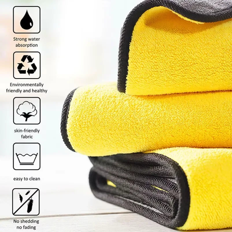 10-1Pcs Microfiber Cleaning Towel Car Cleaning Cloths Professional Detailing Car Drying Microfiber Towel Wash Towels Accessories