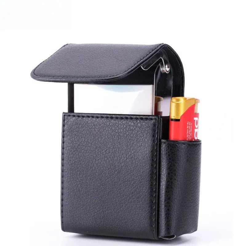 Pocket Leather Cigarette case Lighter bag box Storage Organizer Smoking Tools Accessories Waterproof cigar Man Birthday Gift