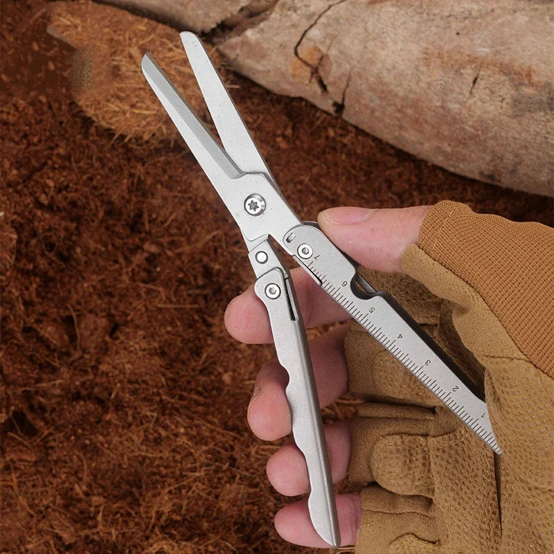 Outdoor Mini Multi-functional Scissors Portable Folding Knife Small Tool Folding Stainless Steel Scissors Camping