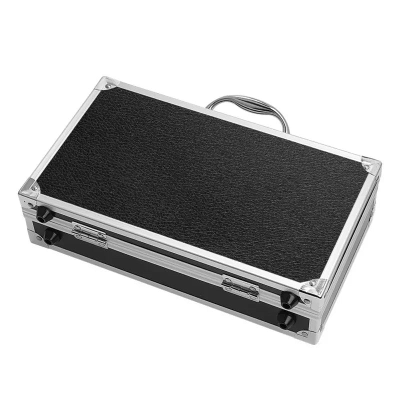 Aluminum Tool Box Portable Instrument Box Storage Case with Sponge Lining Handheld Impact Resistant ToolBox 30x17x8cm