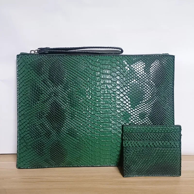 Snake Pattern Women Enveloppe Bags PU Leather Women's Clutch Bag Brand Design Party Clutches for Ladies Wallet Free Card Bag