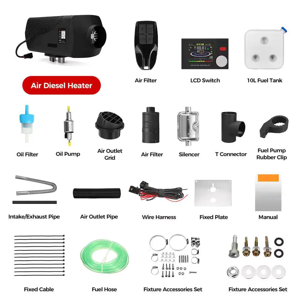 New OGMIE Webasto 2/5/8KW 12V/24V Diesel Air Heater LCD Remote Camper Van Parking Warmer Portable Car Heater Trucks Boats