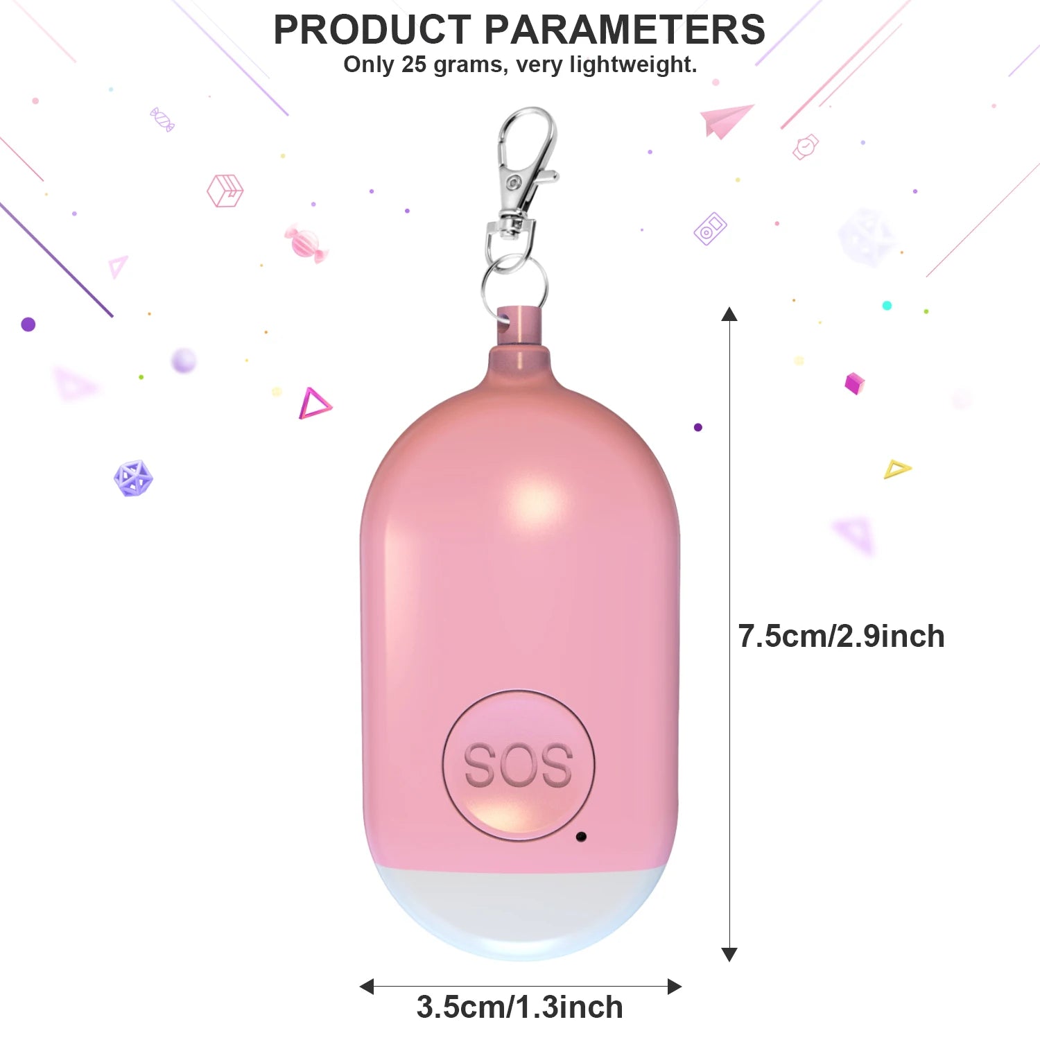 Rechargeable Self Defense Keychain Alarm 130dB Loud Emergency Personal Siren with Flashing Strobe Light SOS Safety Alert Device