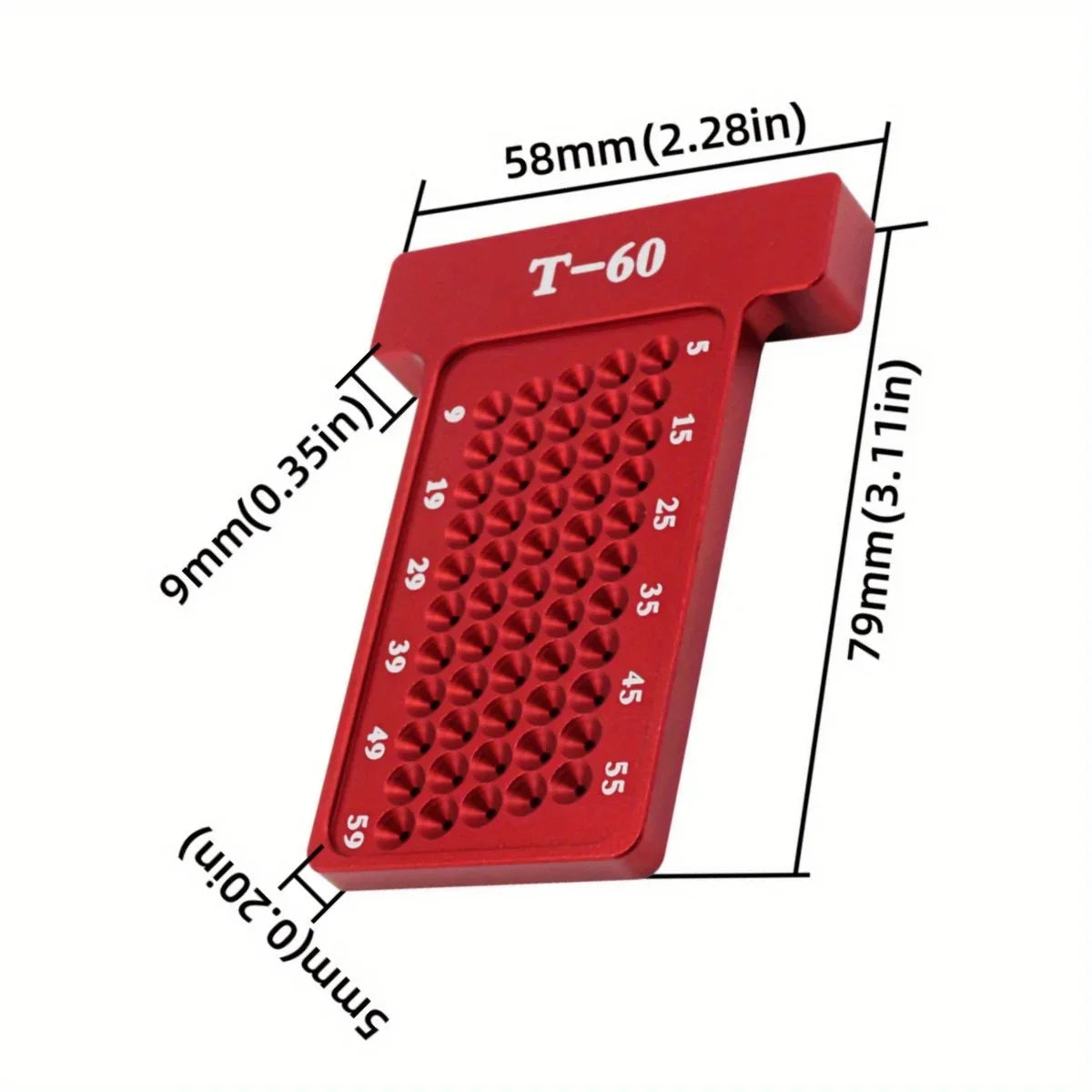 Woodworking Scribe Metric Inch T-Square Scribing Aluminum Alloy Pocket Ruler Hole Marking Gauge T-type Line Drawing DIY Tools