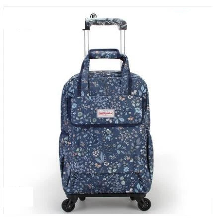 Women Carry On Hand Luggage rolling bag Oxford Rolling Backpack Travel Trolley Bag Travel Luggage bag Trolley Wheeled Backpacks