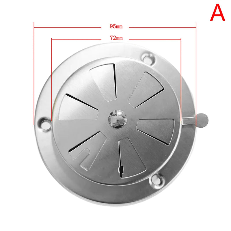95/125mm Adjustable Air Vent Grille Round Ducting Ventilation Grilles Cover BBQ Grill Smoker Exhaust Vent Stove