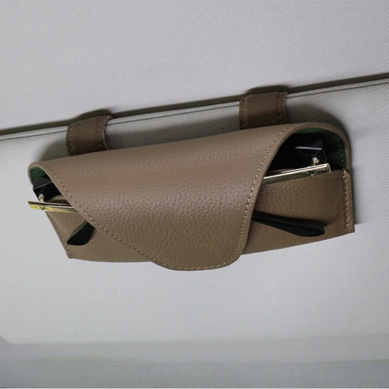Car Glasses Case Auto Sun Visor Glasses Holder Sunglasses Clip Card Ticket Holder Multi-Function Automobile Accessories Storage