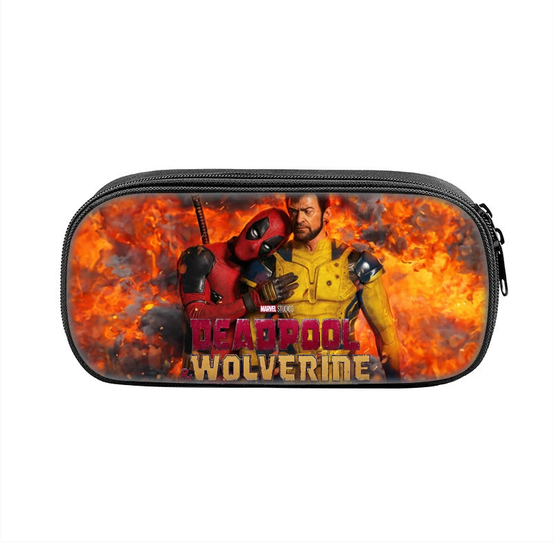 Popular Movies Deadpool Pencil Cases Fun Cartoon Anime Pen Box Bag for Student Big Capacity School Supplies Zipper Pencilcases