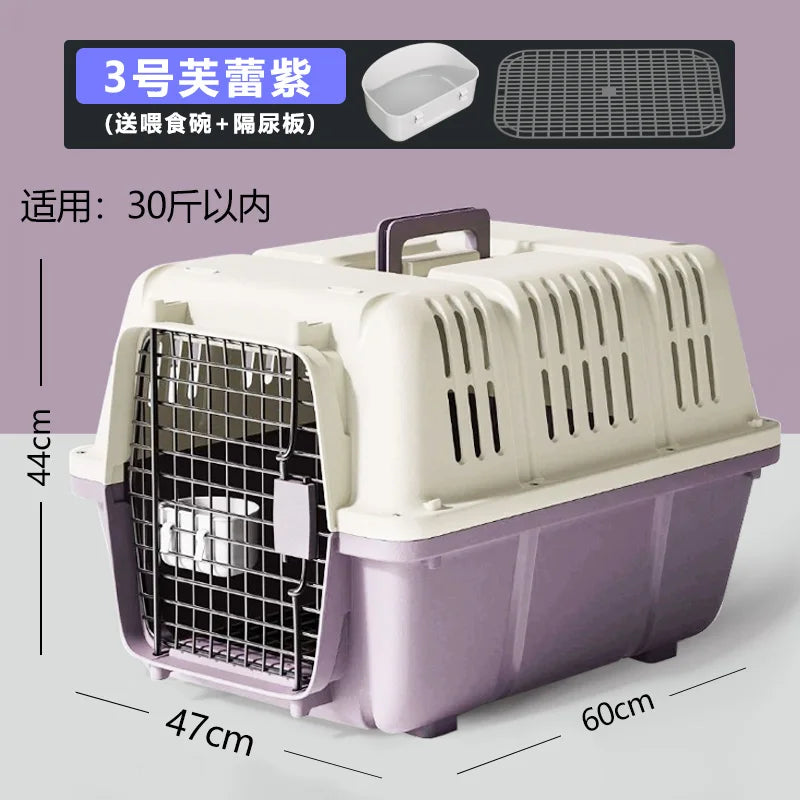 ‌Large Dog Crate for Air Travel - Pet Carrier with Wheels, Foldable Kennel for Golden Retriever, Airline Approved Portable Cage
