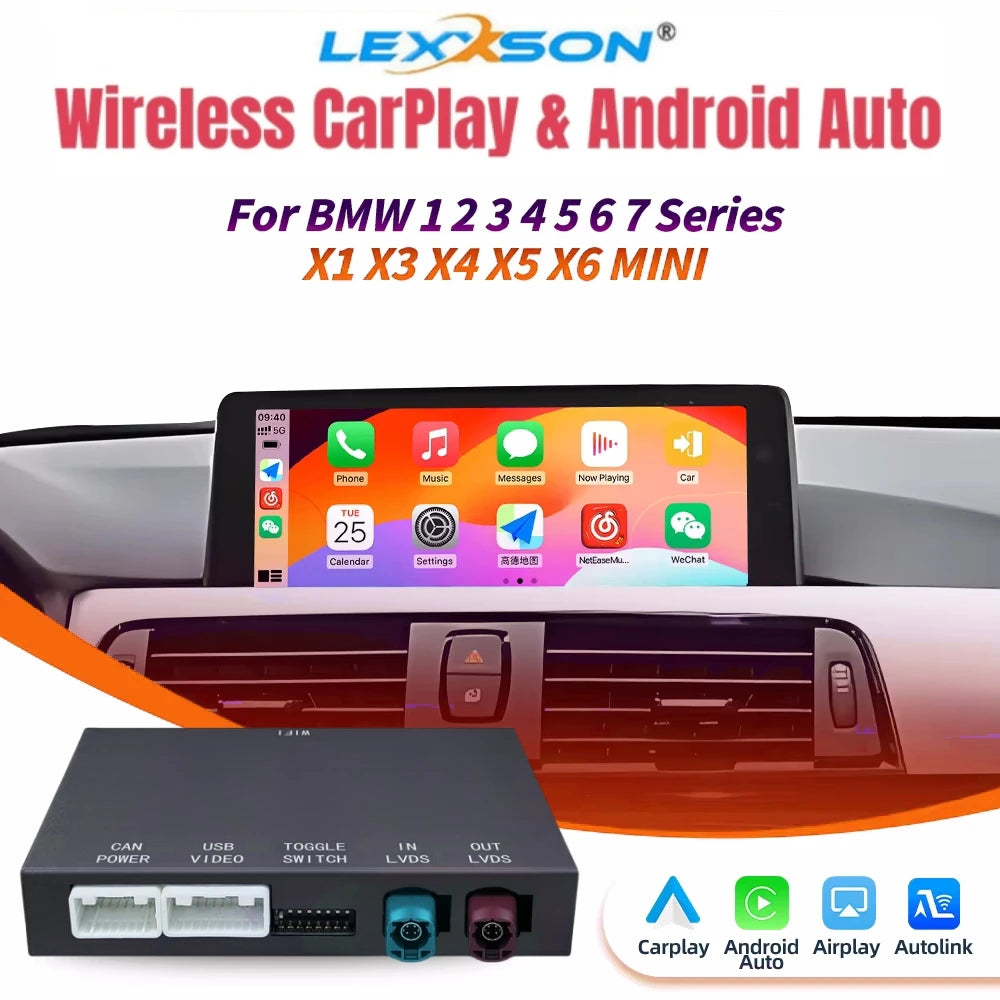 Wireless CarPlay For BMW NBT CIC 1 2 3 4 5 7 Series F22 F10 F01 F02 X3 X4 F25 F26 MINI X4 X5 X6 F56 F15 F16 F85 Android Auto Box