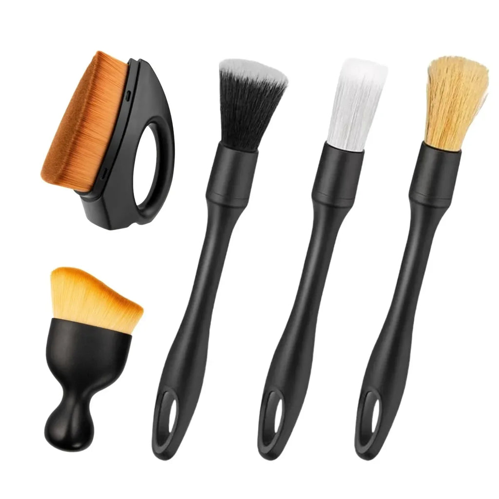 Car Detailing Brush Set 5PCS Auto Interior Cleaning Tools Air Vent Dust Duster Crevice Cleaner Car Wash Brushes for Vehicle Care