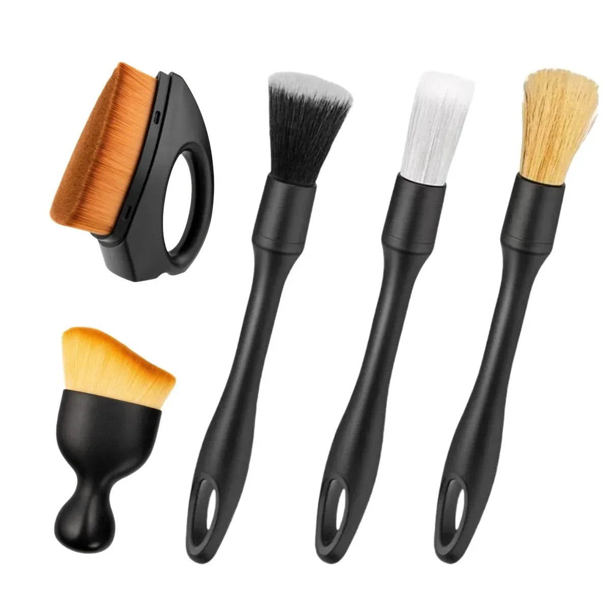 Car Detailing Brush Set 5PCS Auto Interior Cleaning Tools Air Vent Dust Duster Crevice Cleaner Car Wash Brushes for Vehicle Care