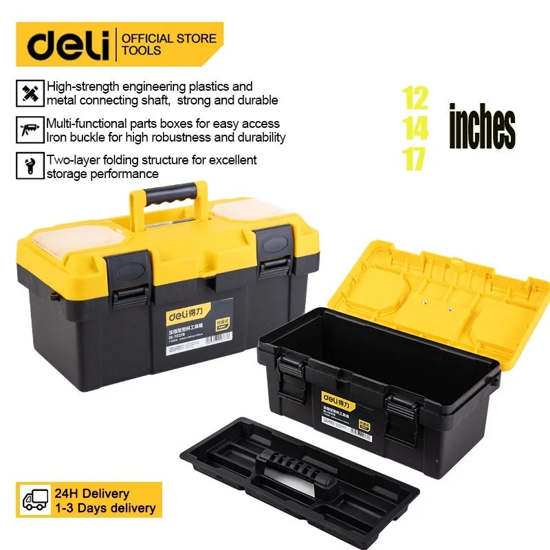 1 Pcs 12/14/17 Inch Heavy Duty Storage Tool Boxes Electrician Portable Tools Case with Handle Multifunctional Household Toolbox