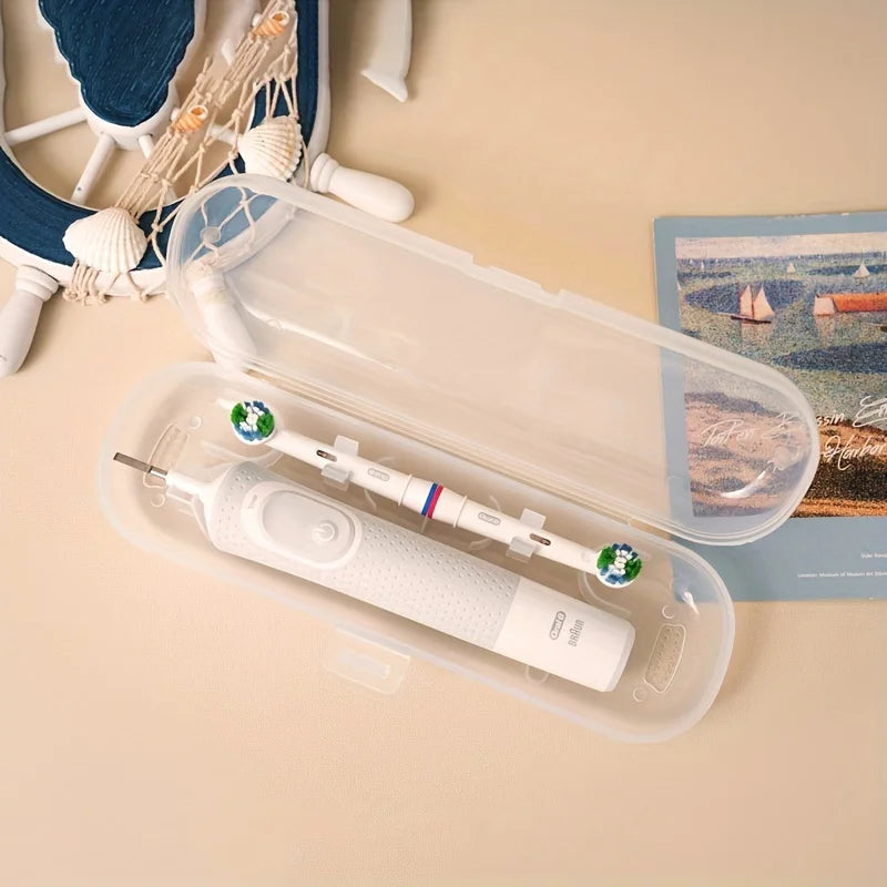 2pcs Universal Electric Toothbrush Storage Box For Oral B, Translucent Toothbrush Box For Home Travel