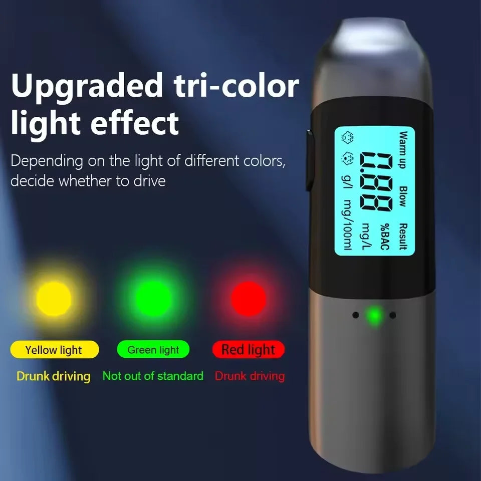 MR702 Digital Alcohol Tester Breathalyzer Portable Professional High Sensitivity Type-c Drunk Driving Car Electronic Tool