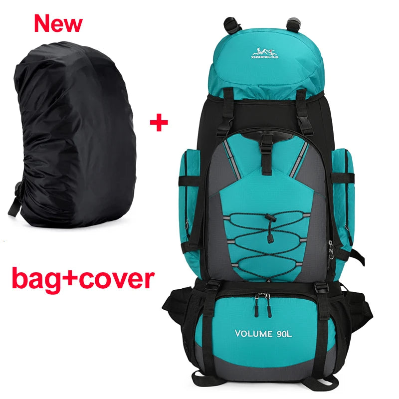 90L Waterproof Hiking Camping Backpack Trekking Bag Rucksack Large Capacity Travel Outdoor Sports Bags Camping Equipment Men