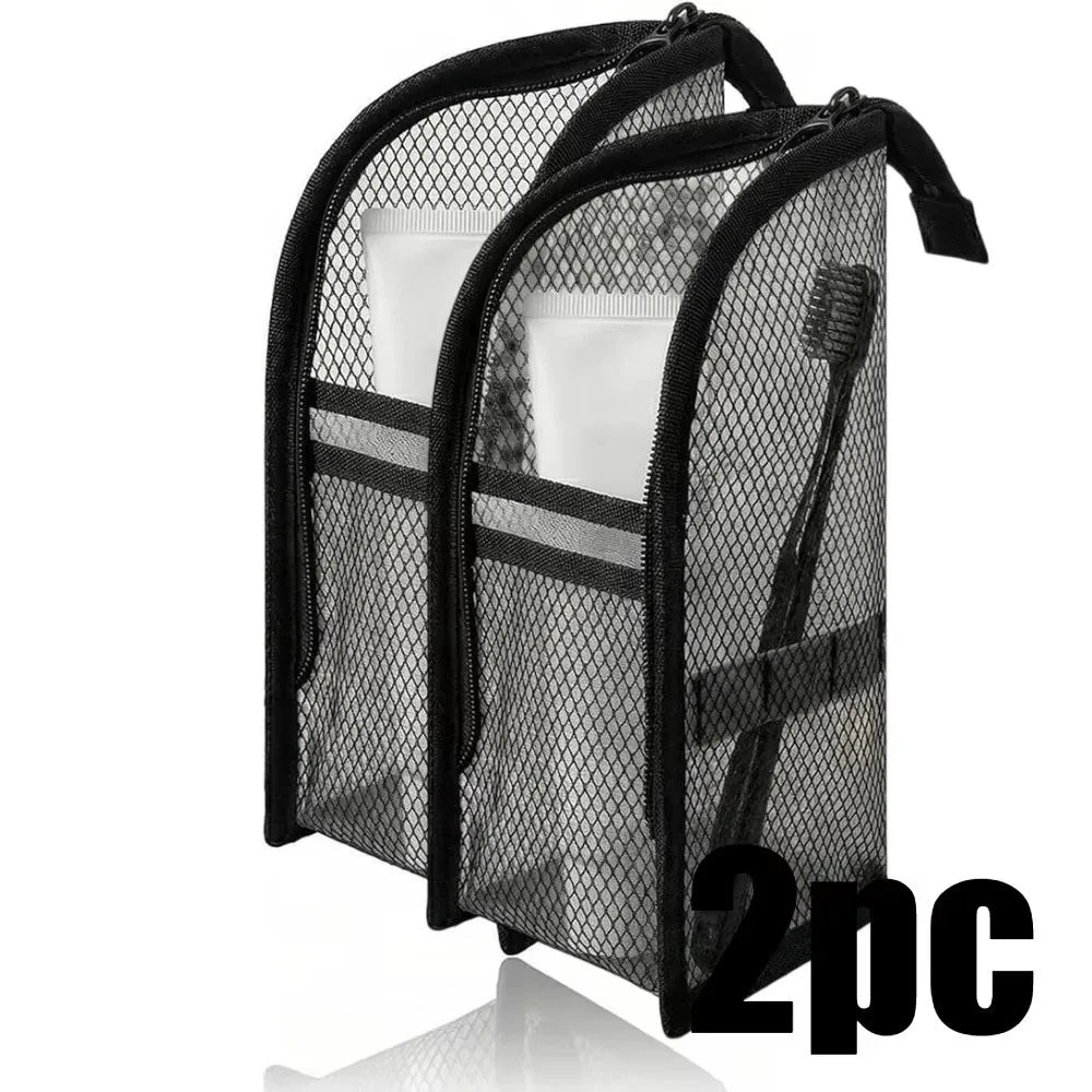 Standing Mesh Toiletry Bag Breathable Quick Dry Toothbrush Case Anti Mold Cosmetic Organizer For Travel College Dorm Gym Shower
