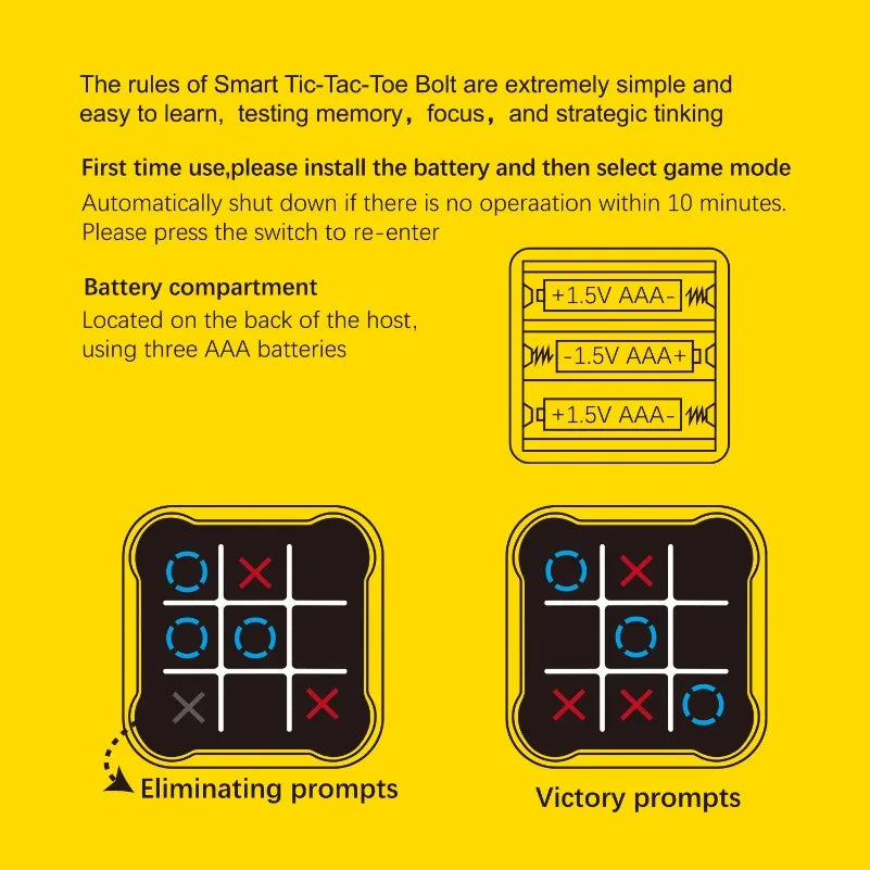 Portable Tic Tac Toe Board Game for Kids & Adults, Wooden XO Chess Set, Travel Tabletop Toy, Montessori Puzzle for Family Party