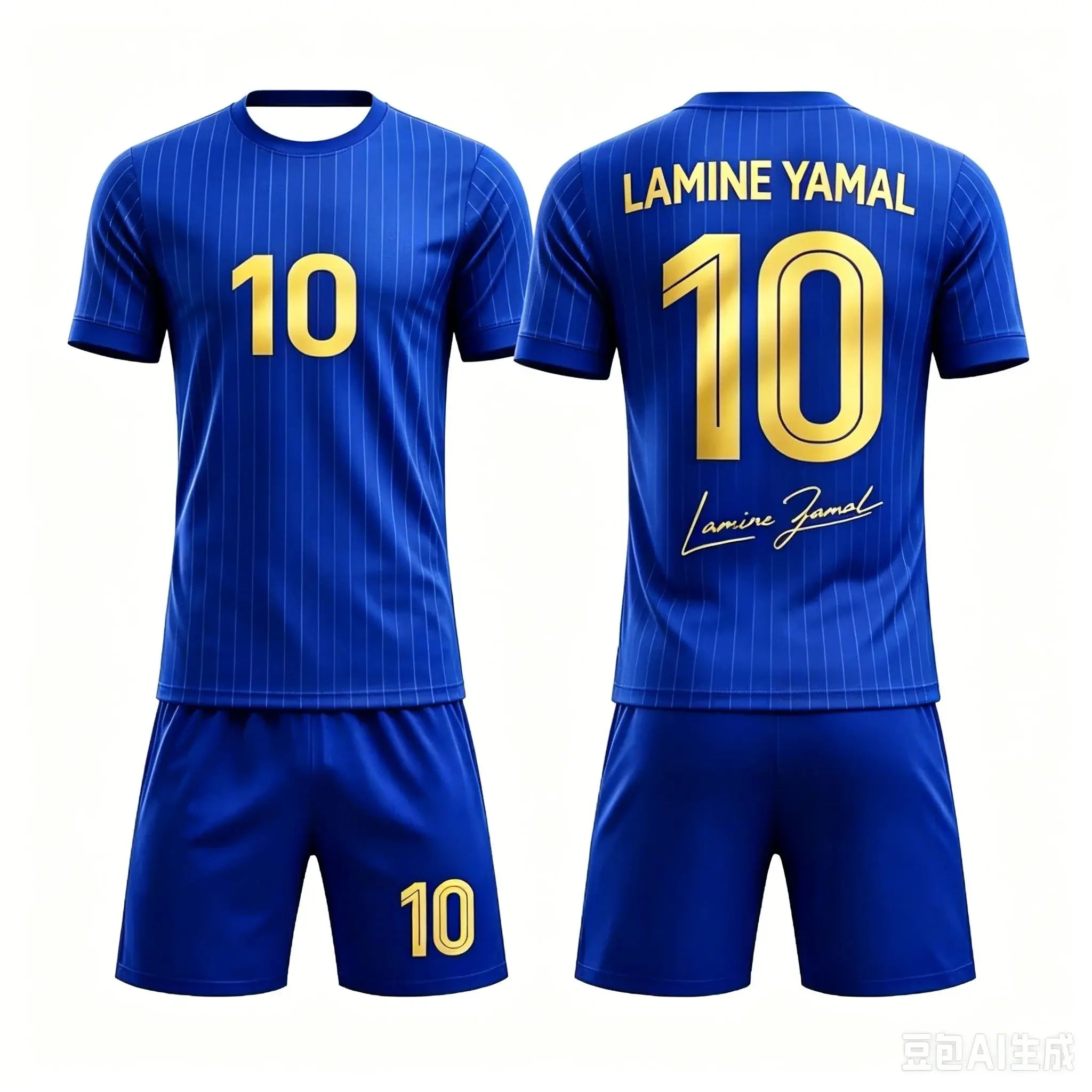 Fashion New Yamal No.10 3D Breathable Football Summer Children's Adult T-shirt Shorts Loose Set Parent Child Clothing