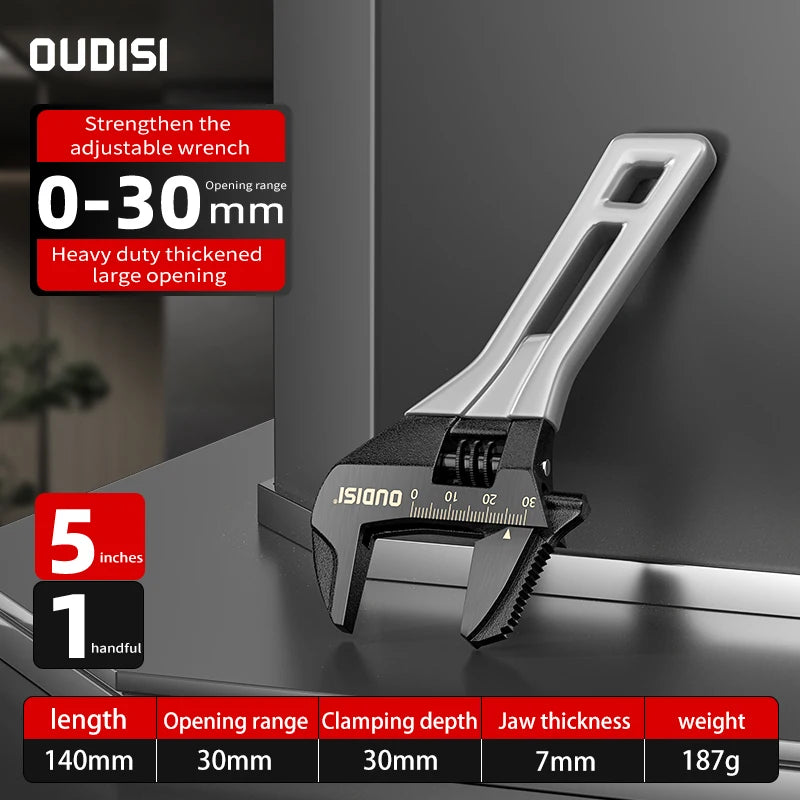 Adjustable Large Open Steel Wrench Universal Mini Spanner Bathroom Multifunctional Household Repair Tools For Bathroom Pipes