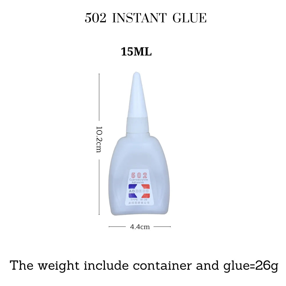 3ML 15ML Cyanoacrylate Instant Glue Strong Adhesive DIY Liquid Jewelry Toy Shoes Super Quick Drying Transparent 502 Super Glue