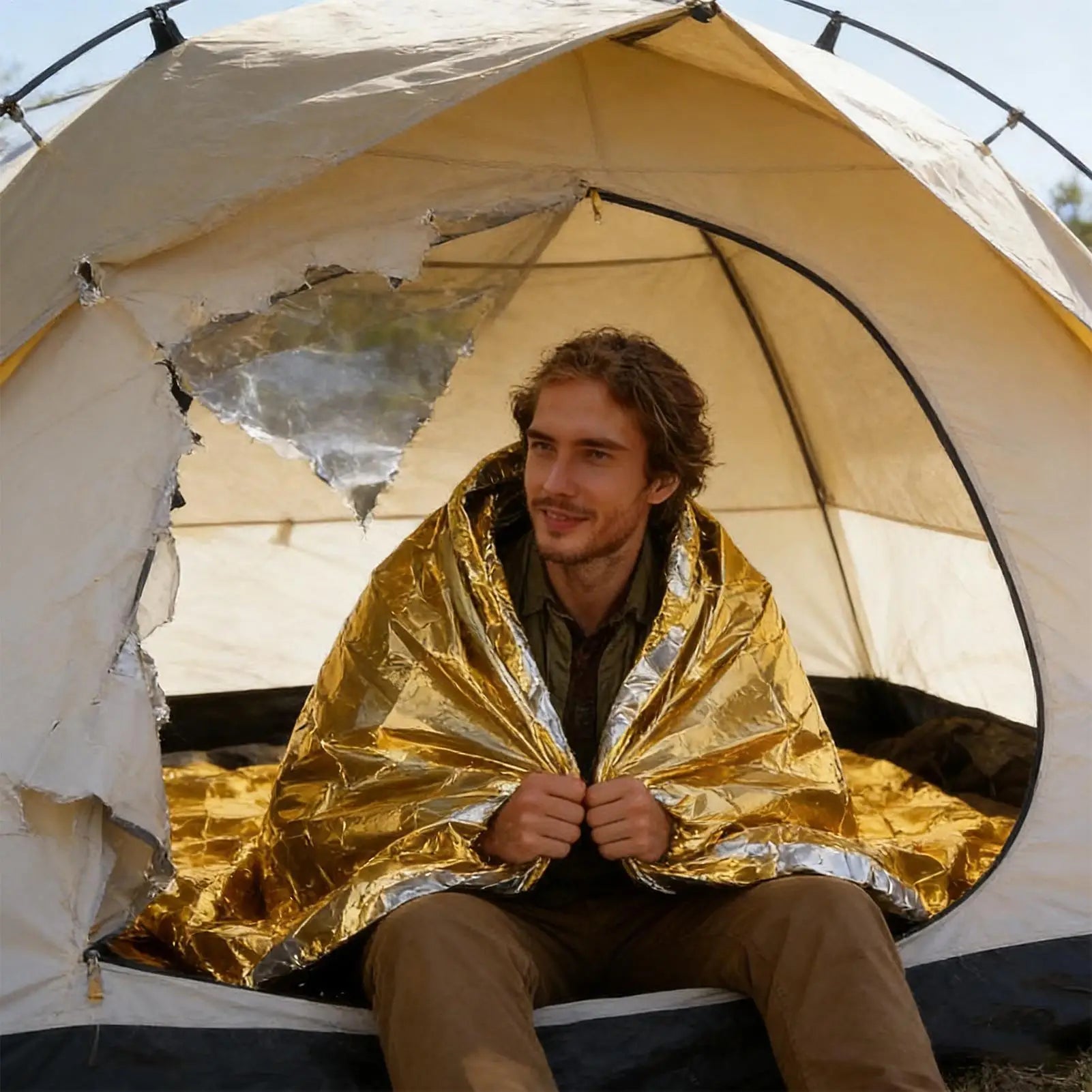 3pcs 130*210cm Emergency Blanket Waterproof Keep Warm Blanket Camping Survival Tool Life Saving First Aid Insulation Tools