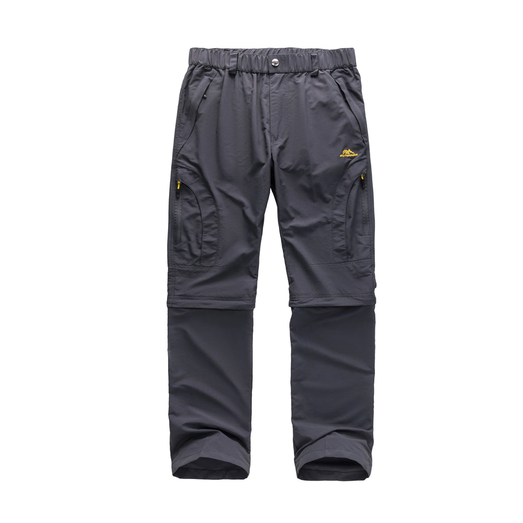 Men's Outdoor Conversion Overalls, 5 Zipper Pockets, Removable Two-Section Pants, Quick-Drying, Waterproof and Wear-Resistant Nylon Fabric, Suitable for Outdoor Fishing and Hiking