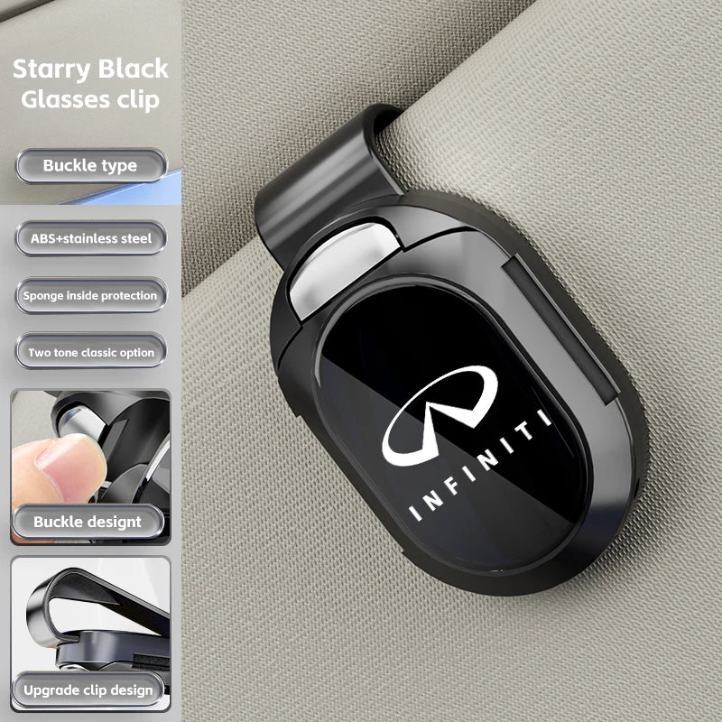 Multifunctional card holder Car visor Glasses clip For Infiniti FX35 Q50 Q30 ESQ QX50 QX60 QX70 EX JX35 G35 G37 EX3 Accessories