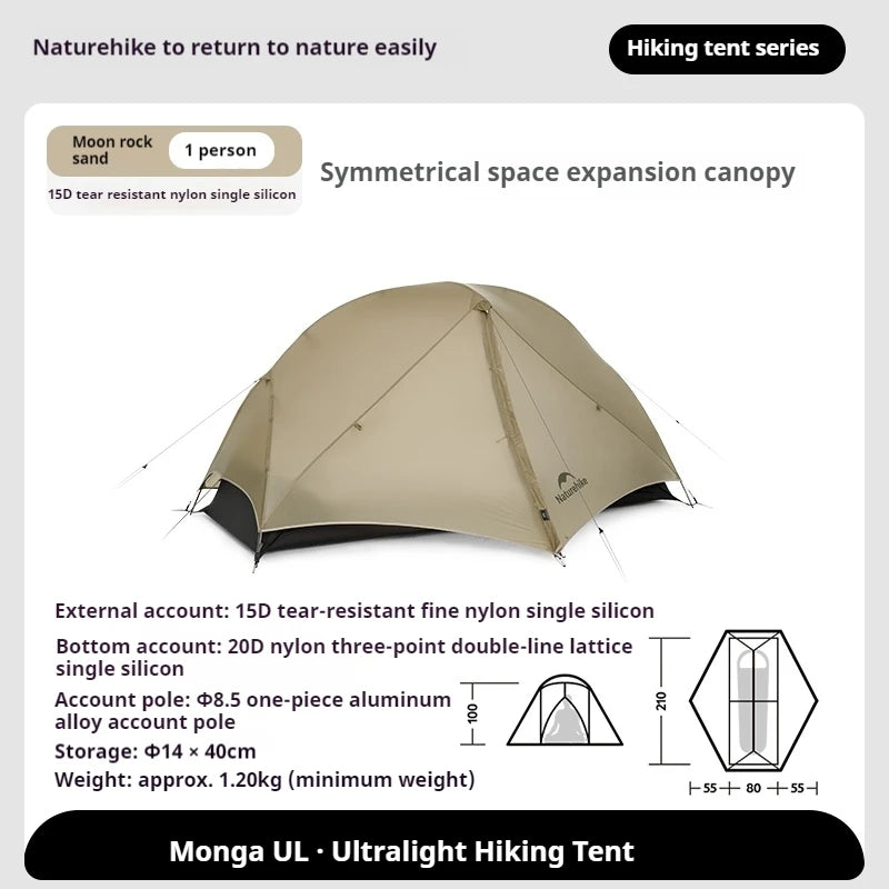 Naturehike Mongar UL Hiking Tent 1 2 Person 15D Nylon Ultralight Waterproof Double Layer Outdoor Backpacking Travel Camping Tent