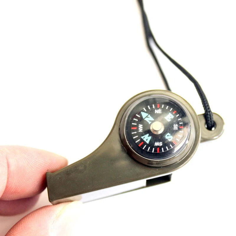 ABS Emergency Outdoor Whistle Plastic Multifunctional 3-in-1 Whistle Survival Whistle Compass Thermometer Whistle Referee