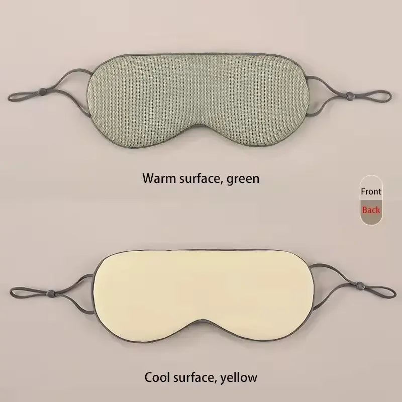 Sleep Mask Warm Cold Dual-Use Soft Silk Eye Mask Night Blackout Blindfold Eye Shade with Adjustable Elastic Strap Travel Shade