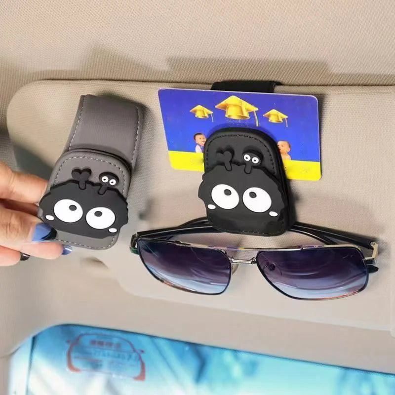 Creative Magnetic Car Glasses Clip Car Visor Storage Rack Multifunctional Car Sunglasses Holder Eye Glasses Case