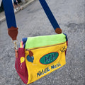 Y2K Cartoon Shoulder Bag Anime Underarm Funny Crossbody Tote Bag Cute Canvas Messenger Zip Handbag Kawaii Travel Bag Storage Bag