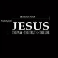 1PC "JESUS THE WAY・TRUTH・LIFE" White Vinyl Sticker - Waterproof Self-Adhesive for Car Window & Laptop
